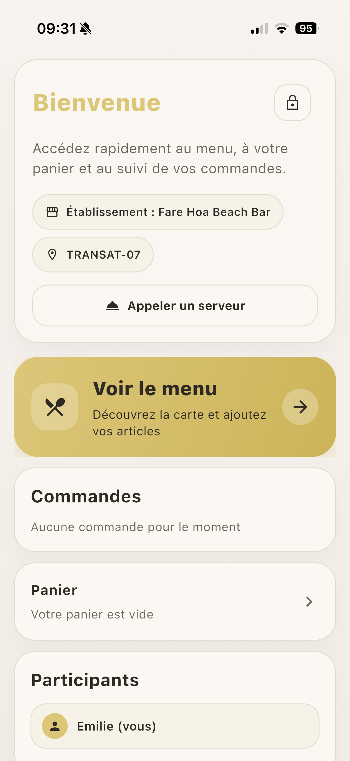 Accueil de l'application CheeChee